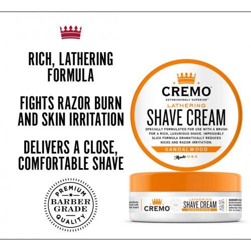 Cremo Lathering Shave Cream Sandalwood 4.5oz