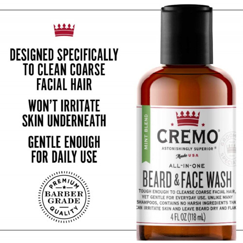 Beard & Face Wash 4oz. Cremo Mint Blend 00770